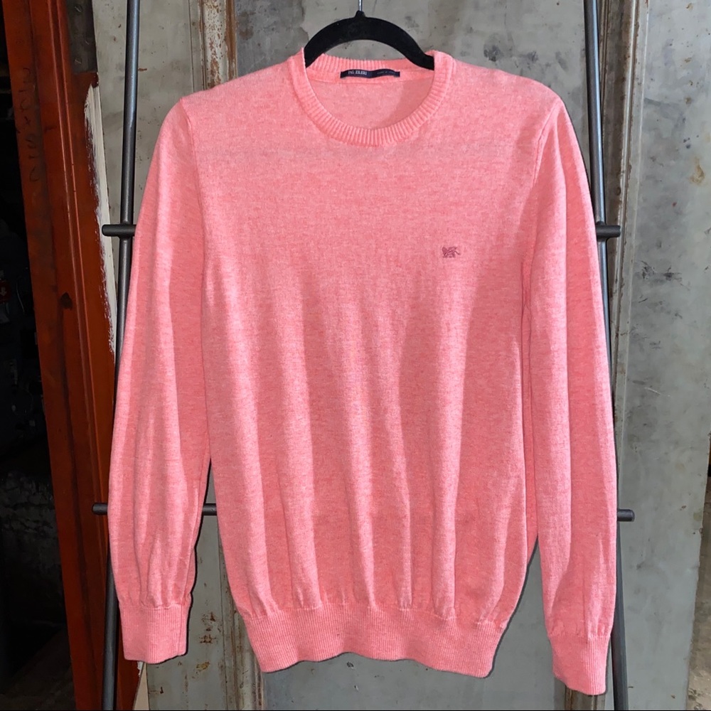 Pal Zileri Marled Cashmere Cotton Salmon Sweater